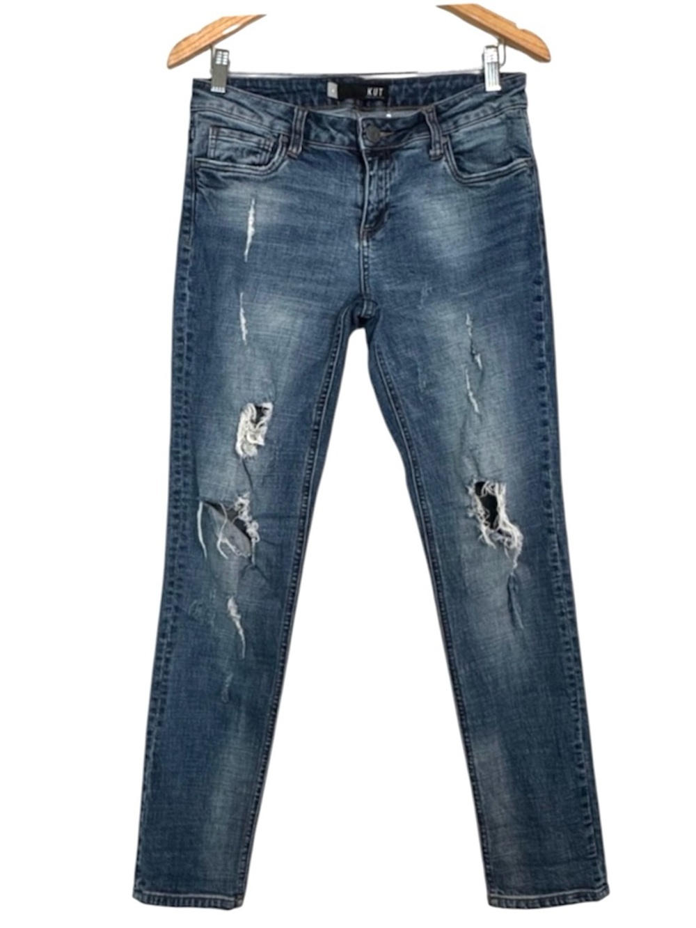 Kut from the Kloth Dark Wash Distressed Boyfriend‎ Jeans
